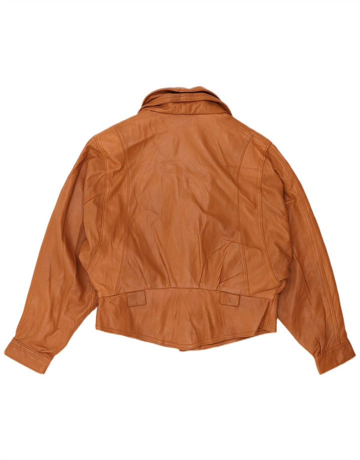 Vintage ženska kožna jakna UK 14 Srednje smeđa koža