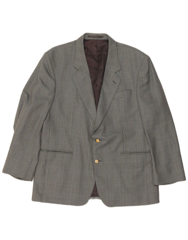 Burberrys muška jakna sa 2 gumba UK 40 Large Grey Houndstooth Wool