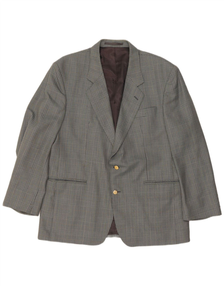 Burberrys muška jakna sa 2 gumba UK 40 Large Grey Houndstooth Wool