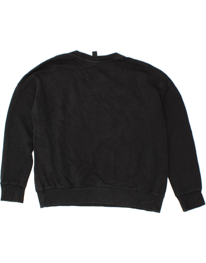 ADIDAS Womens Oversized Graphic Sweatshirt Jumper UK 16/18 Large Black Vintage Adidas and Second-Hand Adidas from Messina Hembry 