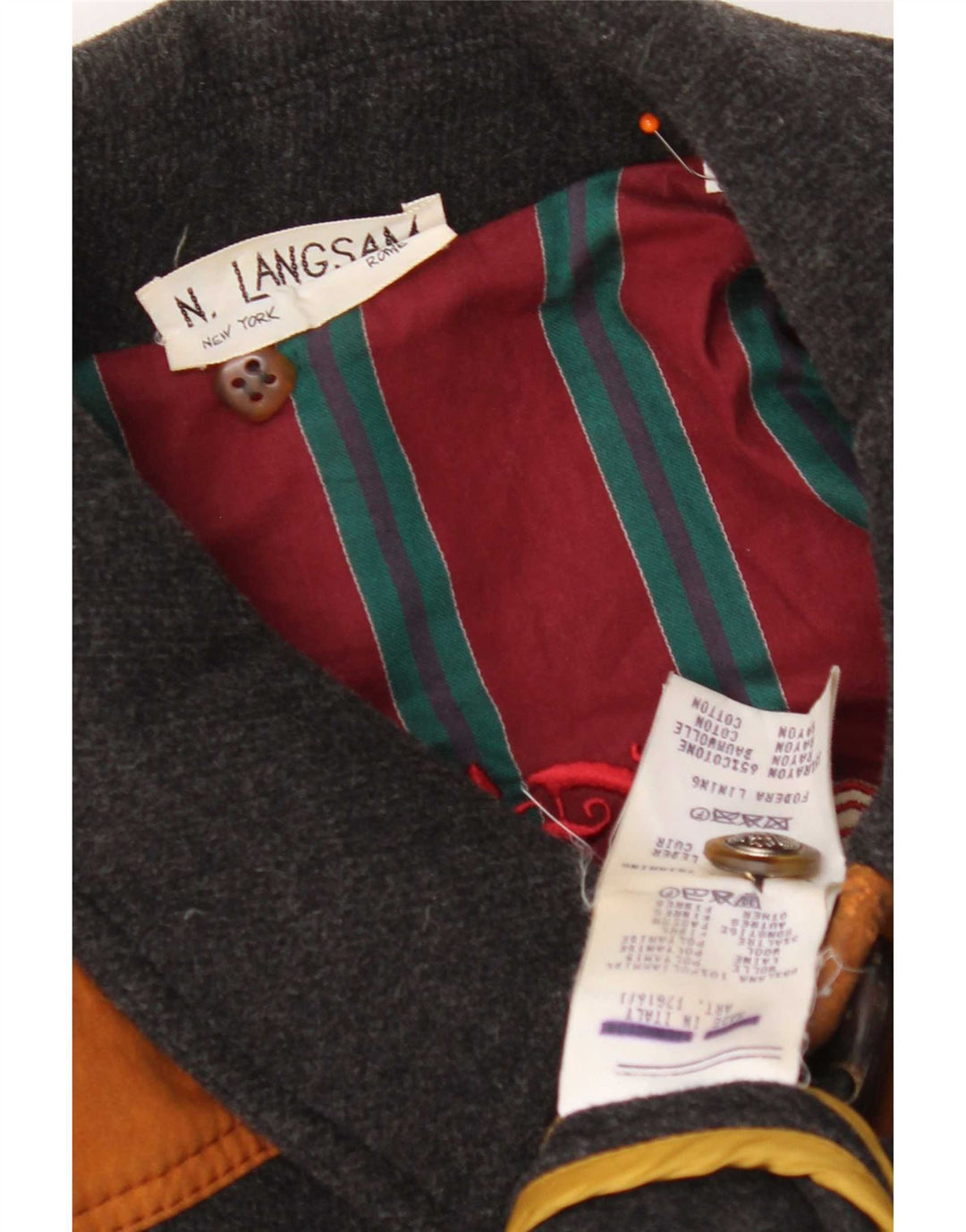 Vintage muški duffle kaput IT 50 srednje siva vuna