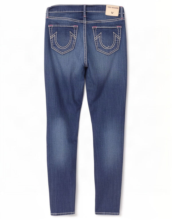 True Religion Womens Low Waist Super Skinny Jeans W30 L30 Blue Cotton