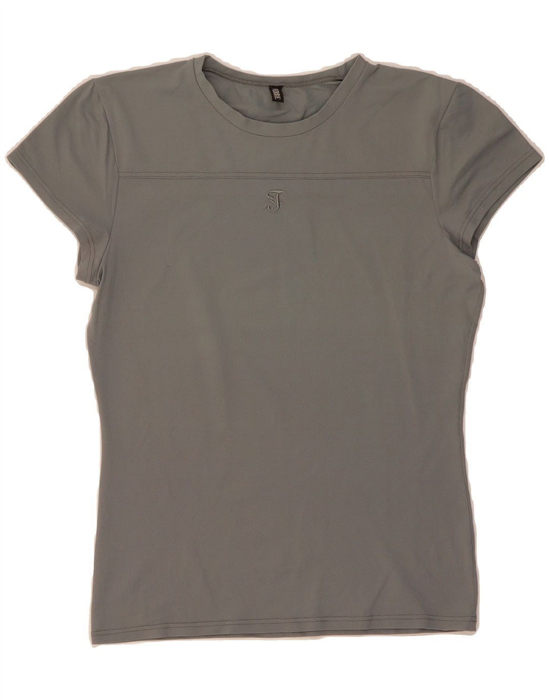 FERRE Womens T-Shirt Top UK 12 Medium Grey Polyamide Vintage Ferre and Second-Hand Ferre from Messina Hembry 