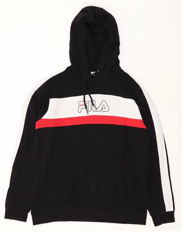 Fila Mens Graphic Hoodie Jumper 2XL Crno Colourblock