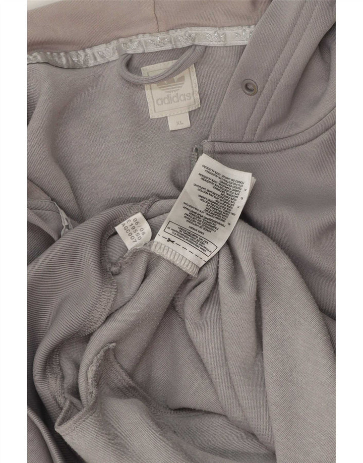 Adidas muški pulover s kapuljačom s patentnim zatvaračem XL sivi poliester