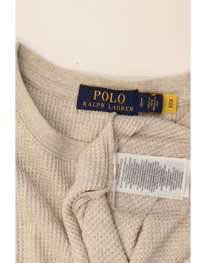 POLO RALPH LAUREN Muška majica dugih rukava, veliki bež pamuk
