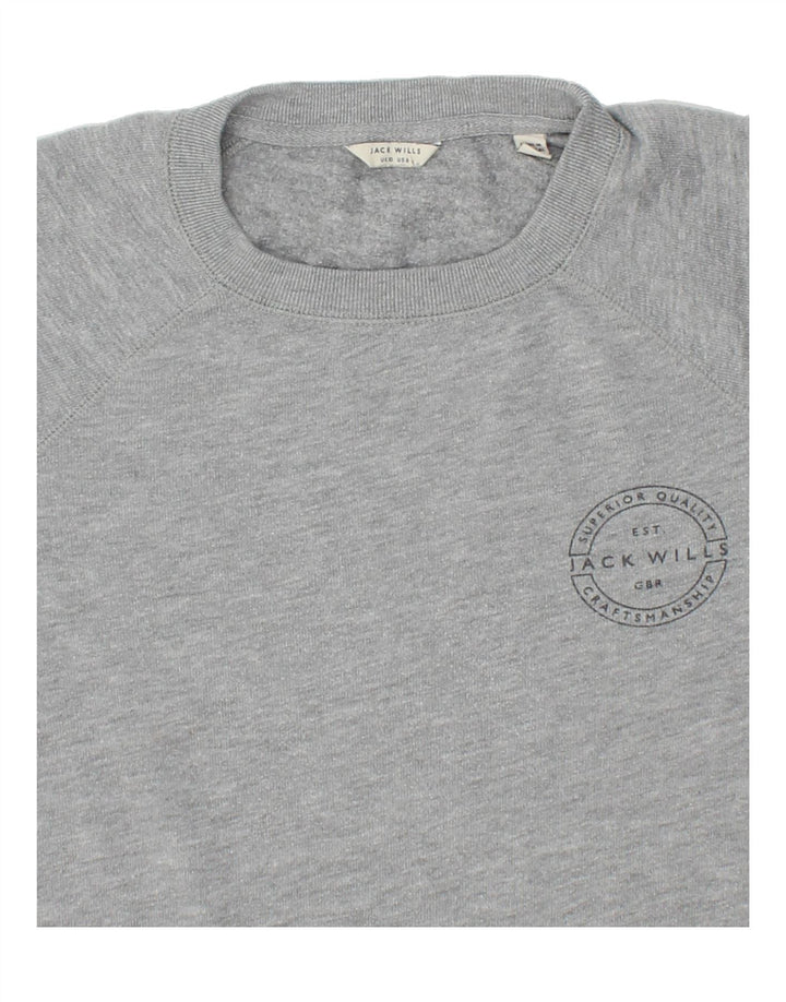 JACK WILLS Womens Sweatshirt Jumper UK 10 Small Grey Vintage Jack Wills and Second-Hand Jack Wills from Messina Hembry 