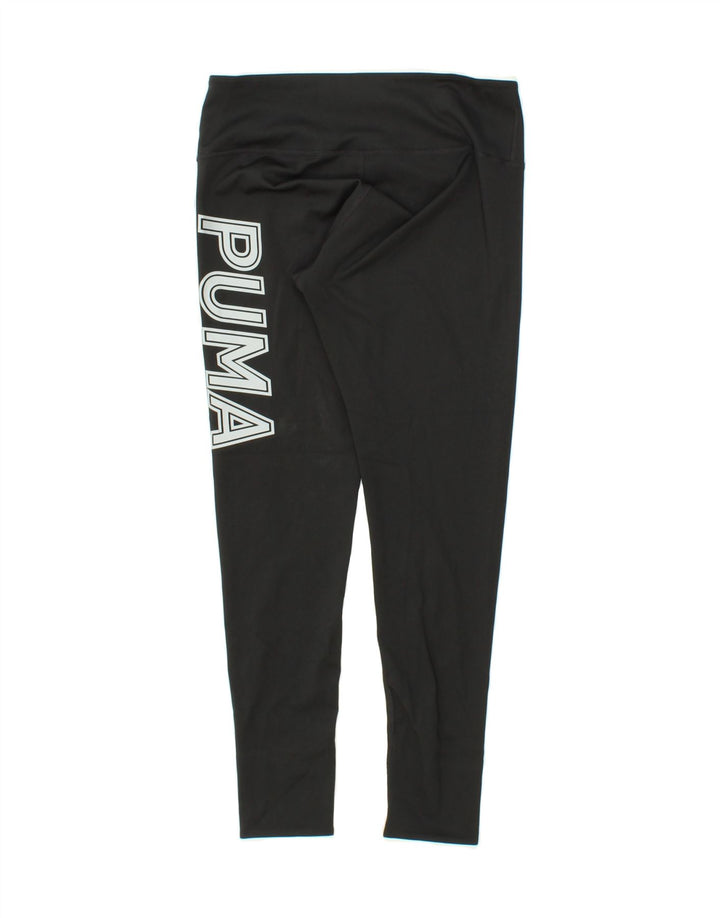 PUMA Womens Graphic Leggings UK 12 Medium  Black Polyester Vintage Puma and Second-Hand Puma from Messina Hembry 