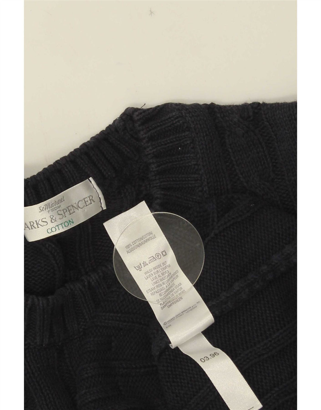 Marks & Spencer, muški džemper s okruglim izrezom, srednje tamnoplavi pamuk