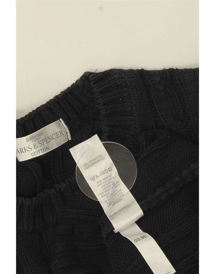 Marks & Spencer, muški džemper s okruglim izrezom, srednje tamnoplavi pamuk