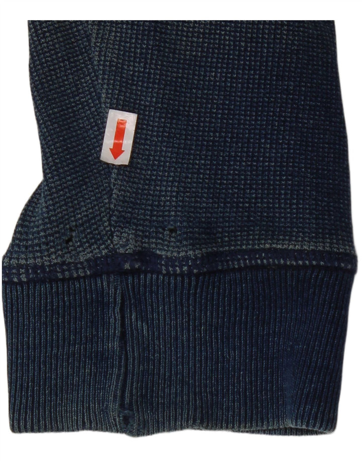 FAT FACE Muški pulover s kapuljačom na patentni zatvarač srednje tamnoplavi pamuk