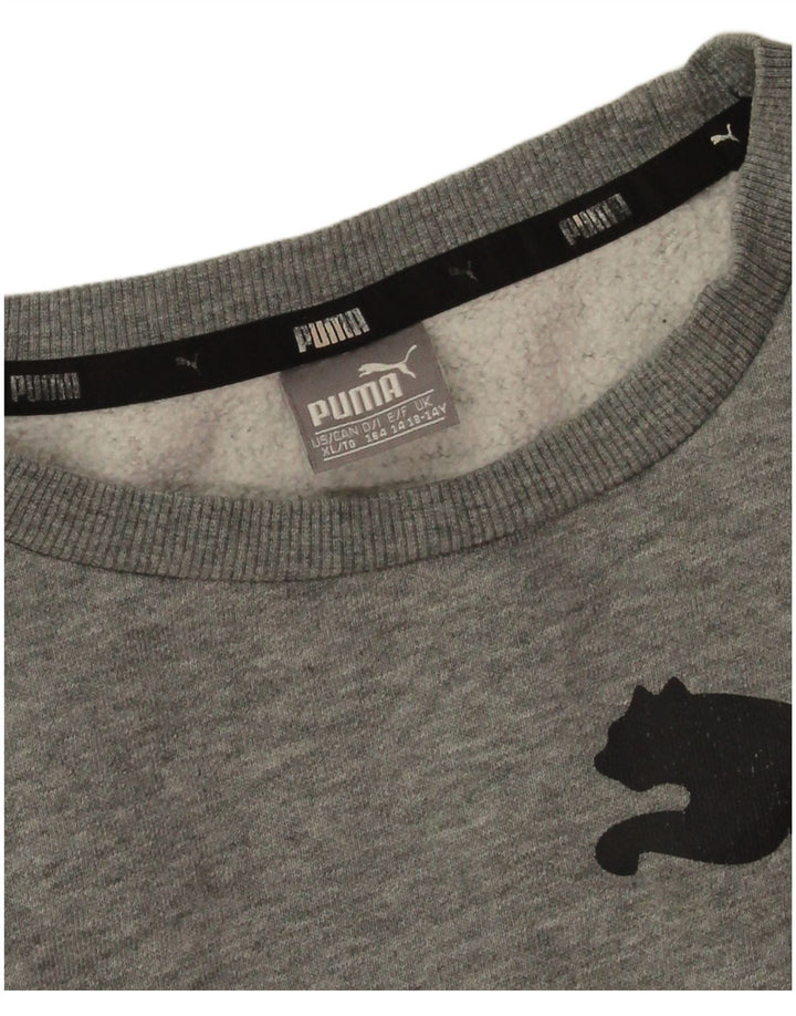 Puma Boys Graphic Sweatshirt Džemper 13-14 godina sivi pamuk