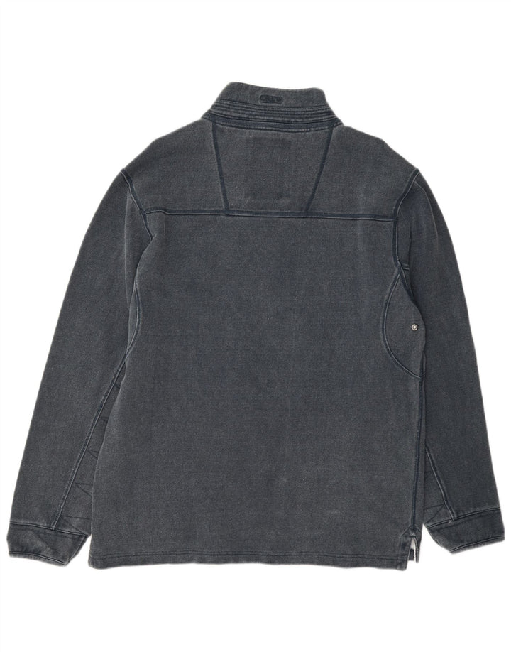 Crew Clothing Muška majica s izrezom s patentnim zatvaračem Srednje sivi pamuk