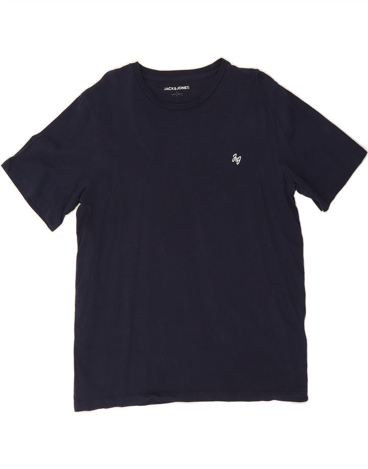JACK & JONES Mens T-Shirt Top Large Navy Blue Cotton Vintage Jack & Jones and Second-Hand Jack & Jones from Messina Hembry 
