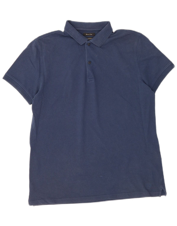 Massimo Dutti muška polo majica Srednje tamnoplavi pamuk
