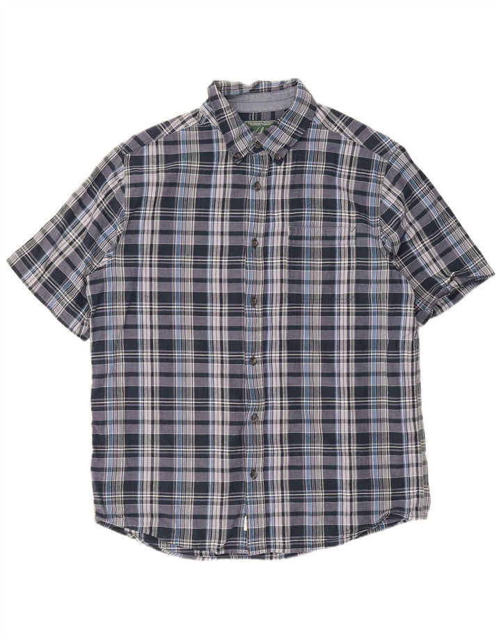 Woolrich muška majica kratkih rukava standardnog kroja, veliki plavi karirani pamuk