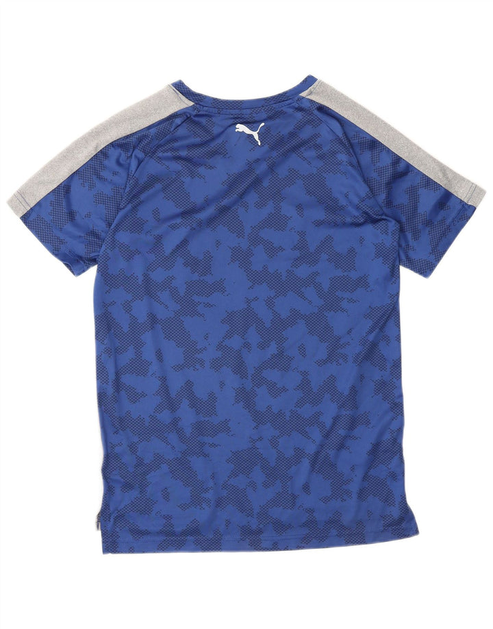 PUMA Boys Graphic T-Shirt Top 14-15 Years Large Grey Colourblock Poliester