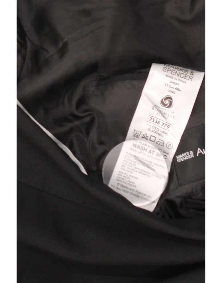 Marks & Spencer muška jakna sa 2 gumba, veličina 46 XL crni poliester