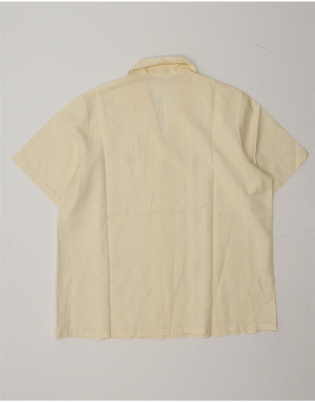 VINTAGE Womens Short Sleeve Shirt Blouse IT 50 XL Off White Polyester Vintage Vintage and Second-Hand Vintage from Messina Hembry 