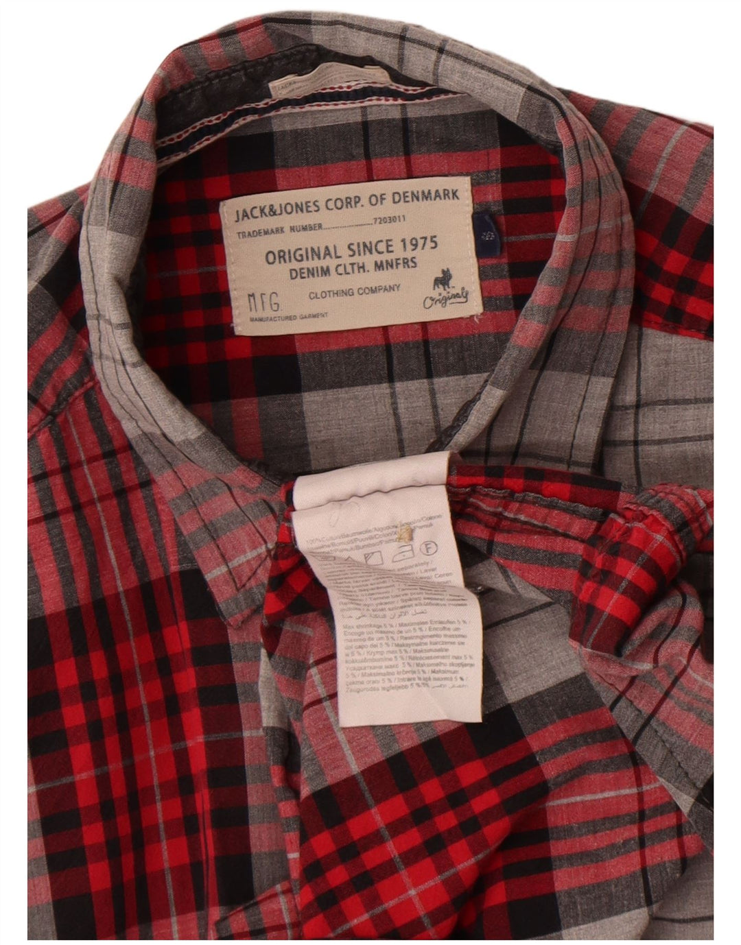 Jack & Jones muška flanelska košulja mali crveni karirani pamuk