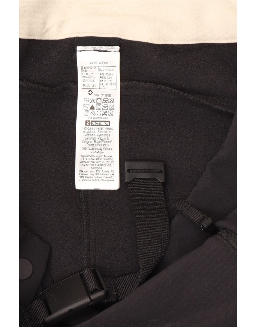 Decathlon ženske Cargo hlače velike W38 L31 crni poliester