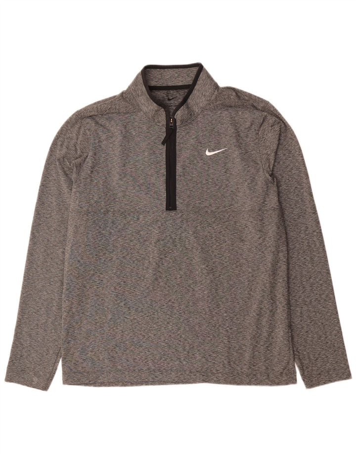 Nike Dri Fit Pulover s patentnim izrezom i gornji dio trenirke Large Grey Flected