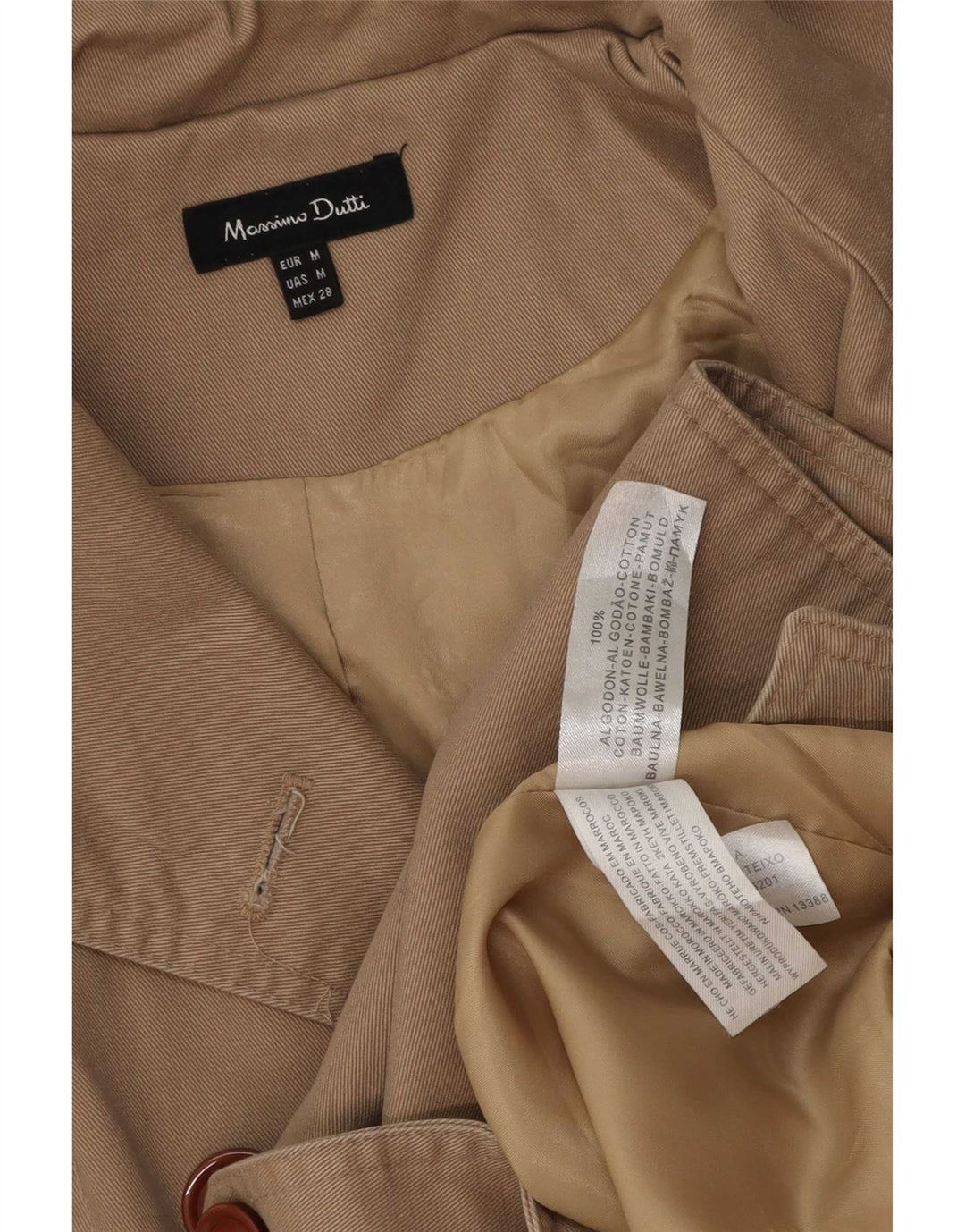 Massimo Dutti ženski trenč kaput UK 14 srednje bež pamuk