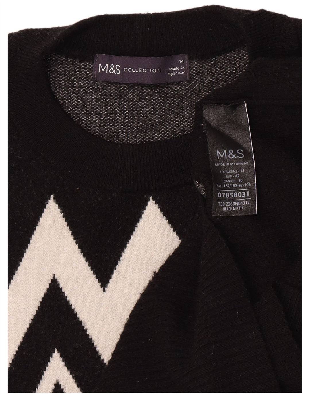 Marks & Spencer ženski džemper s okruglim izrezom UK 14 srednje crna