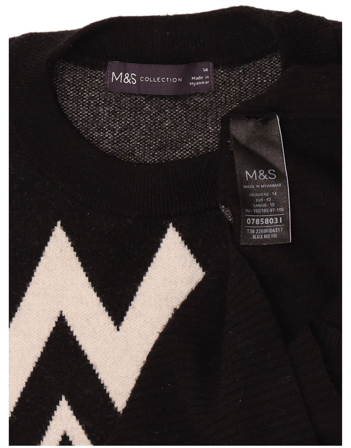 Marks & Spencer ženski džemper s okruglim izrezom UK 14 srednje crna