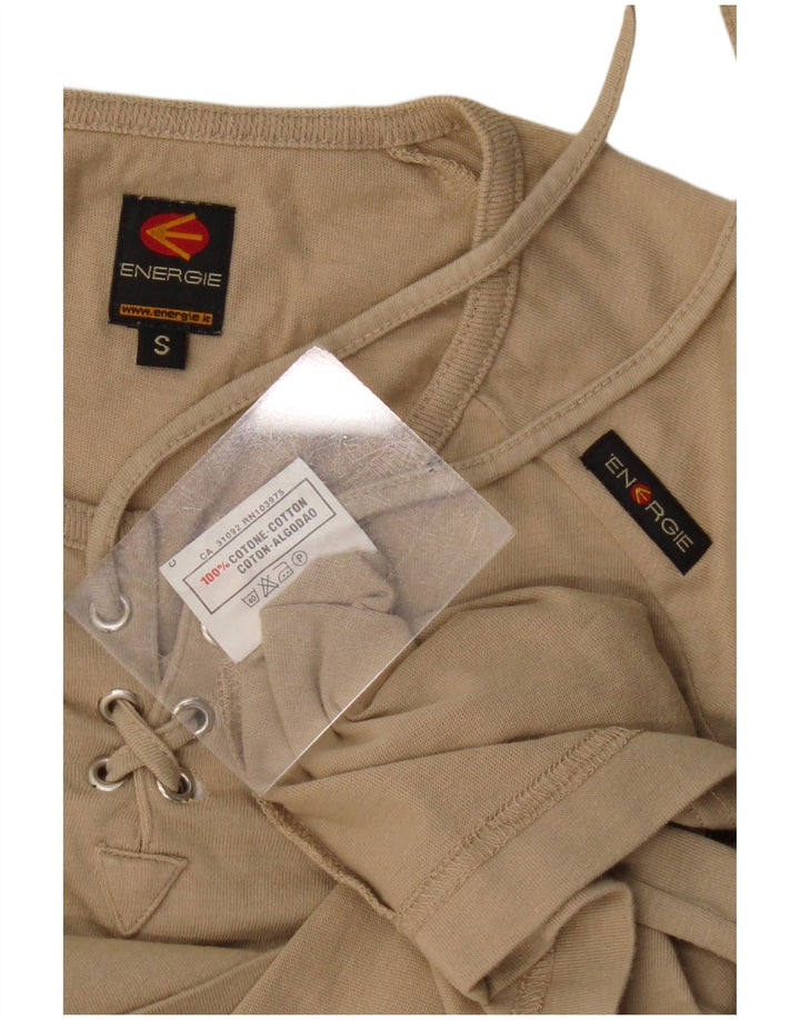 Energie ženska majica kratkih rukava UK 10 Mala, bež pamuk