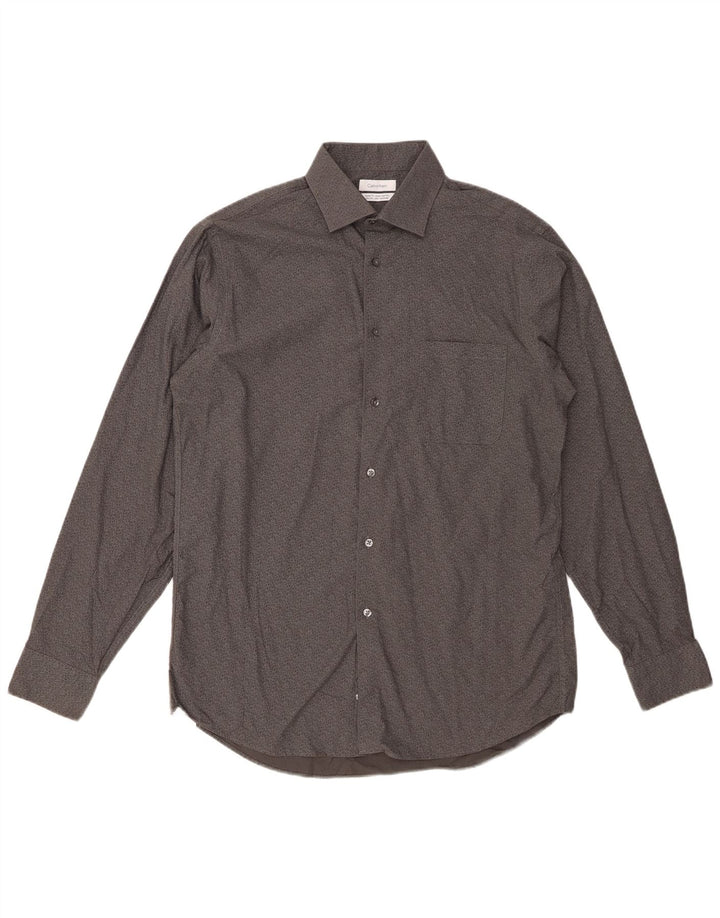 CALVIN KLEIN Muška košulja standardnog kroja Veličina 15 1/2 srednje siva cvjetna