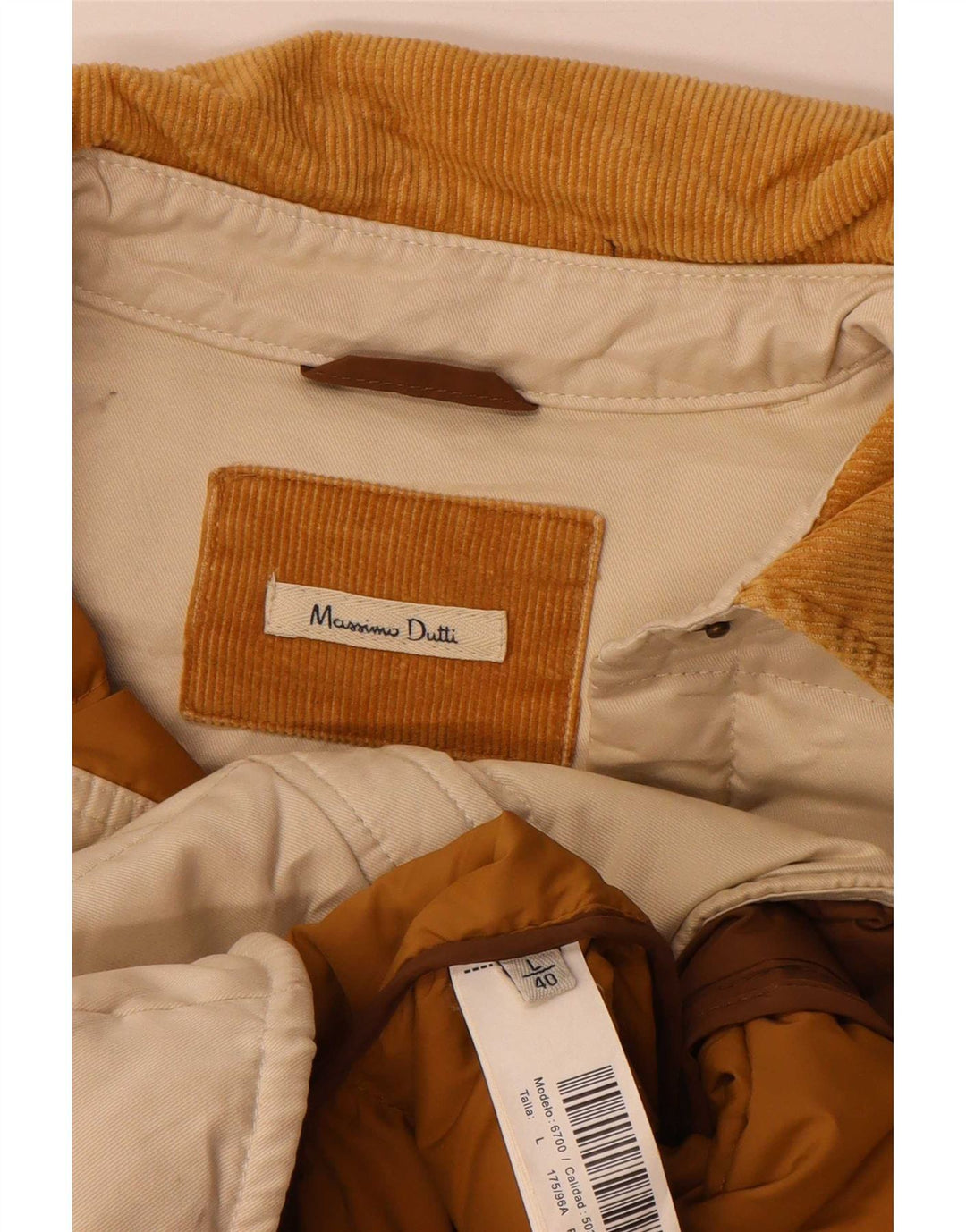 Massimo Dutti Ženska podstavljena jakna UK 16 Large Beige Cotton