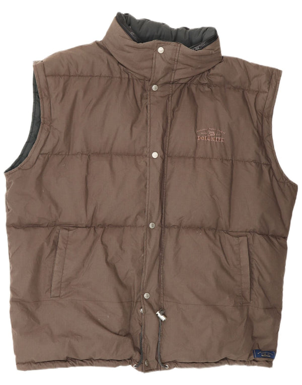 DOLOMITE Mens Hooded Padded Gilet UK 44 2XL Brown