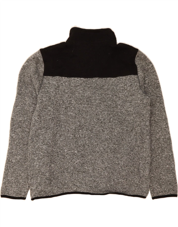 EDDIE BAUER Mens Zip Neck Sweatshirt Jumper Large Grey Colourblock Vintage Eddie Bauer and Second-Hand Eddie Bauer from Messina Hembry 