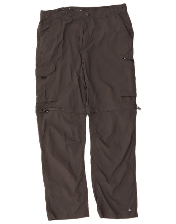 Columbia Mens Omni-Shade Hiking Cargo Trousers W34 L30 Grey Nylon