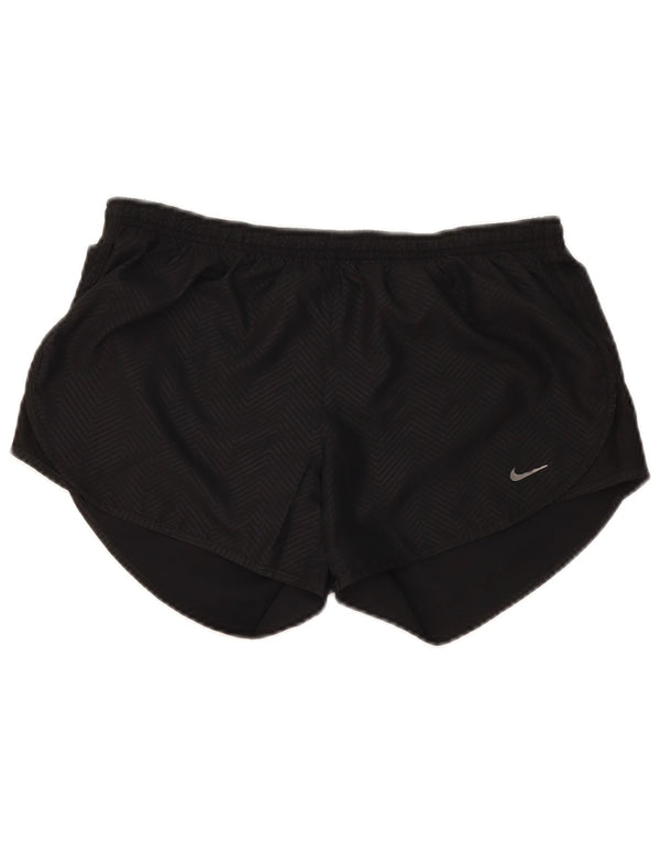 Nike Ženske Dri Fit Sportske Kratke Hlače UK 14 Medium Black Chevron Poliester