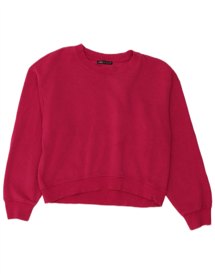 ZARA Womens Sweatshirt Jumper UK 14 Medium Pink
