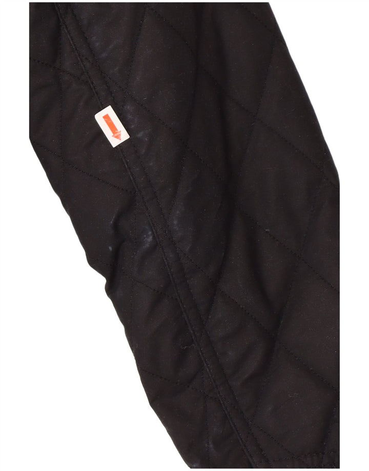 BARBOUR Womens Quilted Jacket UK 10 Small Navy Blue Cotton