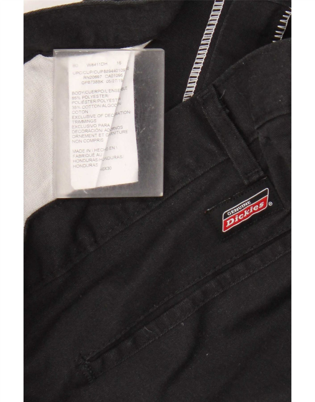 Dickies muške ravne kargo hlače W40 L30 crni poliester