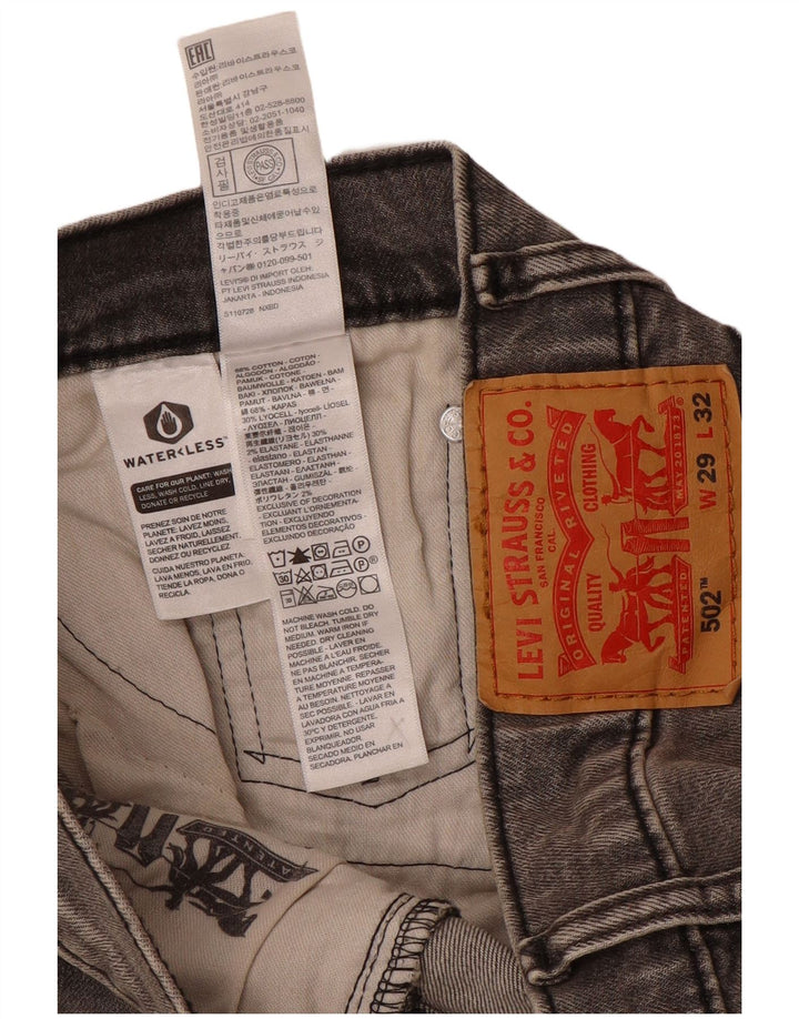Levi's muške 502 sužene traperice W29 L32 sivi pamuk