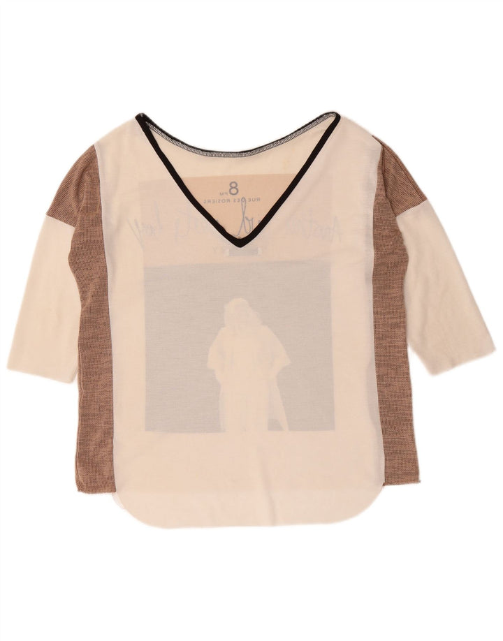 Zara ženski top s 3/4 rukavima 3/4 rukava UK 10 malih bijelih velikih dimenzija
