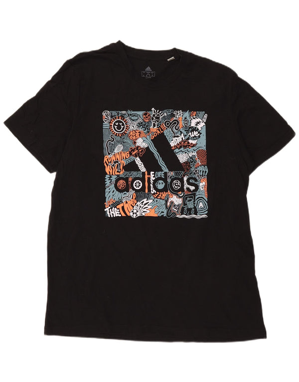 Adidas muška majica s grafičkim motivima XL, crni pamuk