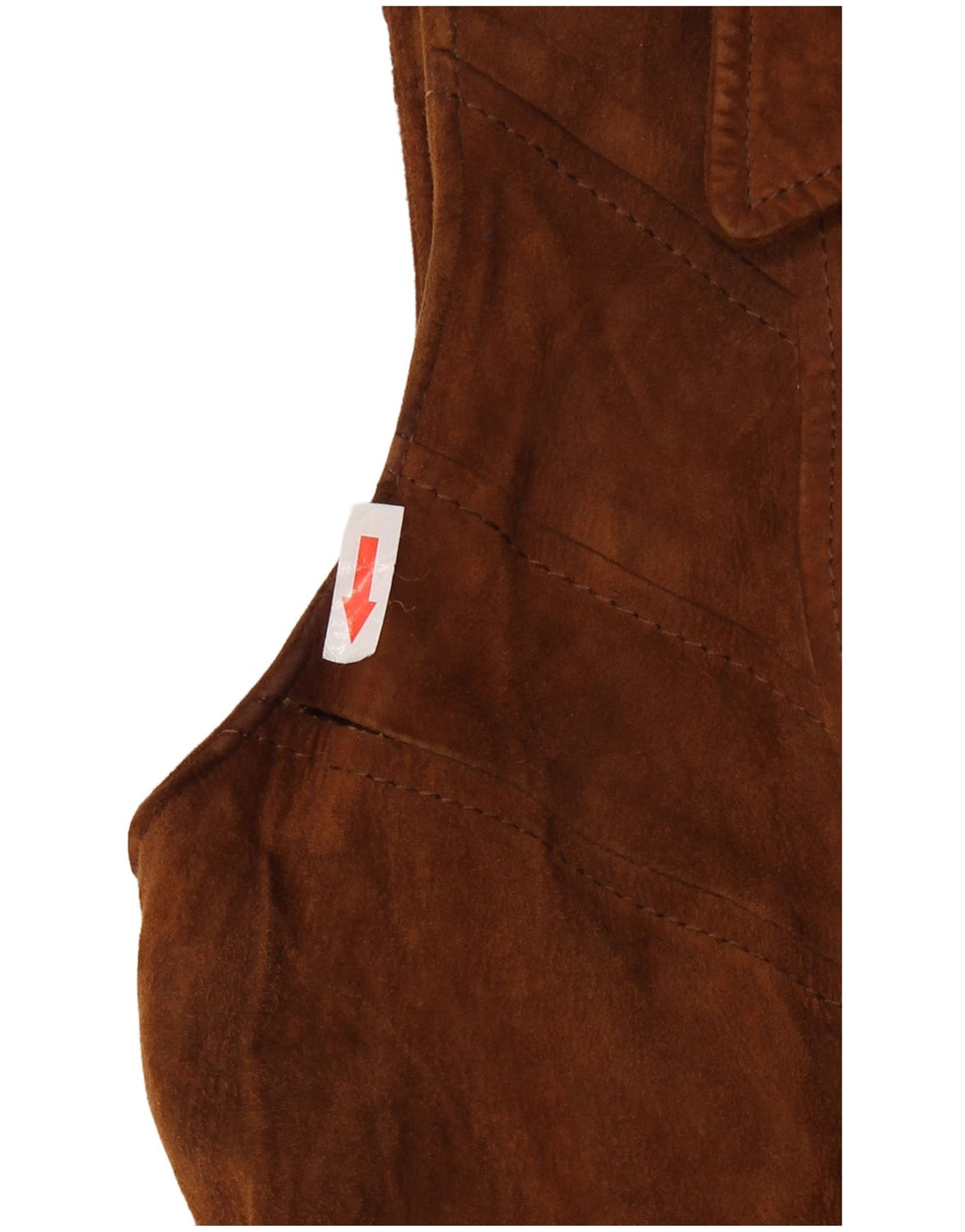 Vintage ženski kaput bez rukava od brušene kože IT 46 velika smeđa koža