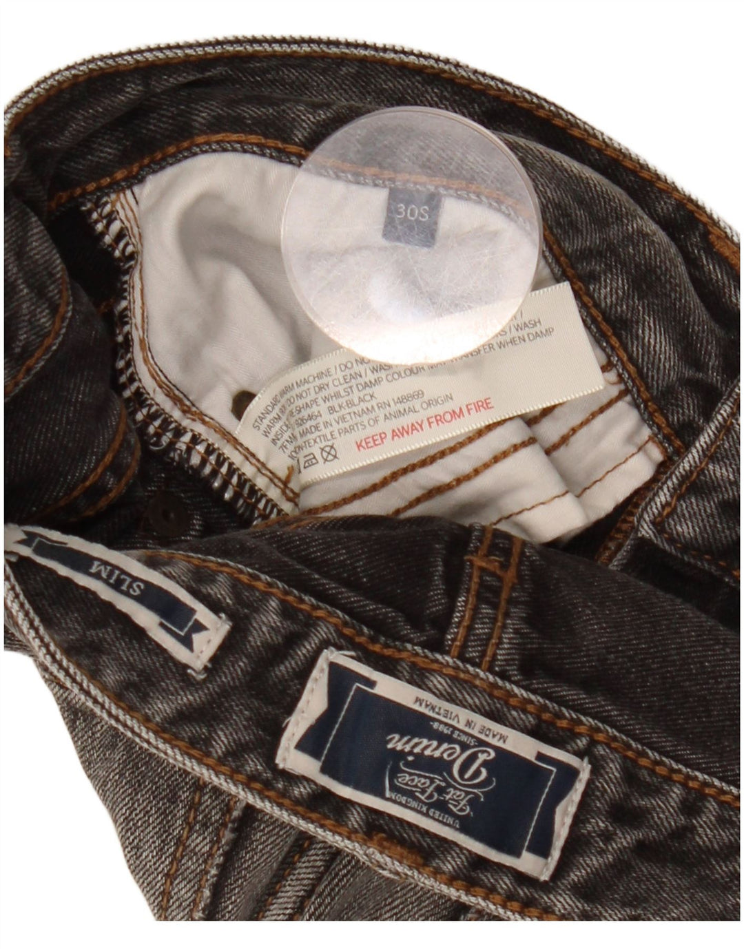 FAT FACE Ženske uske traperice W30 L29 Sivi pamuk