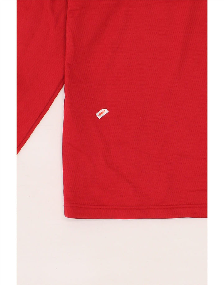IZOD Mens Zip Neck Top Long Sleeve Medium Red Polyester Vintage Izod and Second-Hand Izod from Messina Hembry 