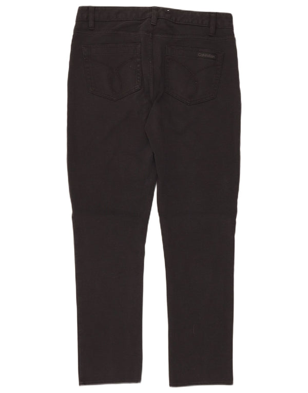 CALVIN KLEIN Ženske ravne ležerne hlače US 10 srednje W30 L28 crne