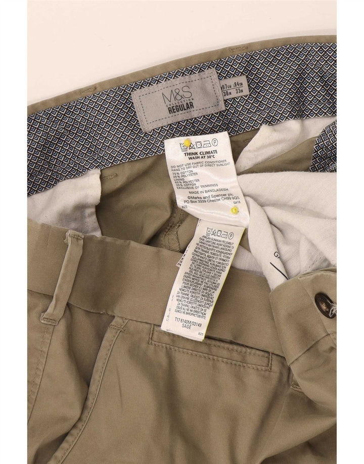 Marks & Spencer muške obične chino hlače W38 L33 bež pamuk