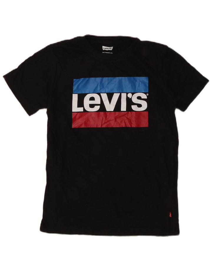 Gornja majica kratkih rukava Levi's Boys Graphic T-Shirt 10-11 Years Srednje crni pamuk