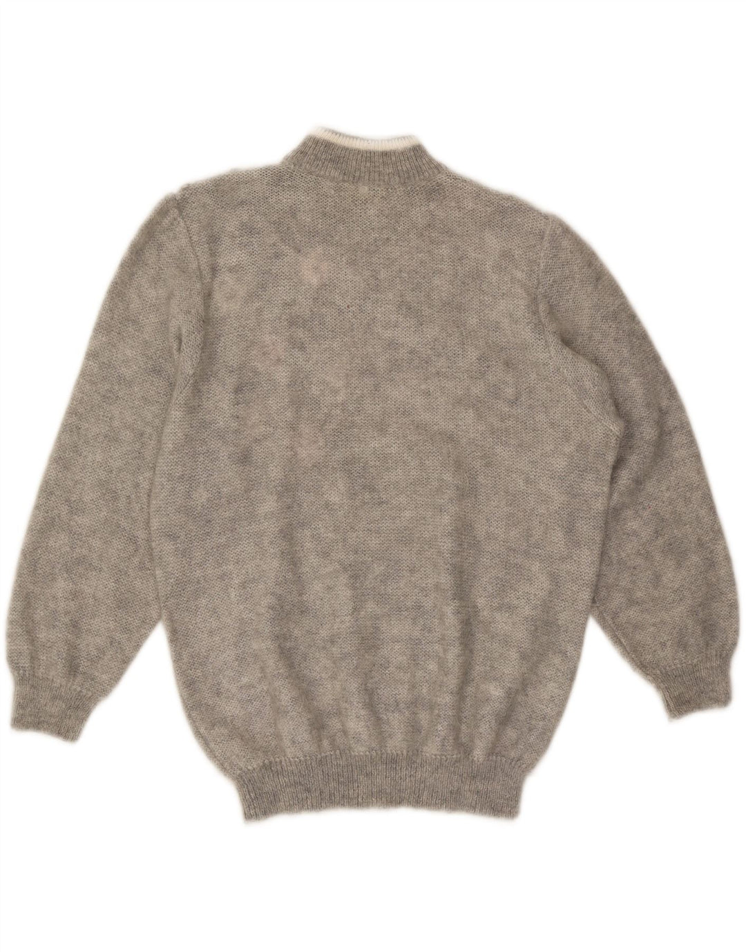 VINTAGE ženski džemper s kornjačastim ovratnikom UK 18 XL sivi cvjetni moher