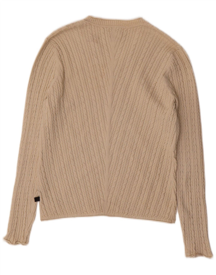 ADIDAS ženski džemper s V-izrezom UK 12 srednje bež svile